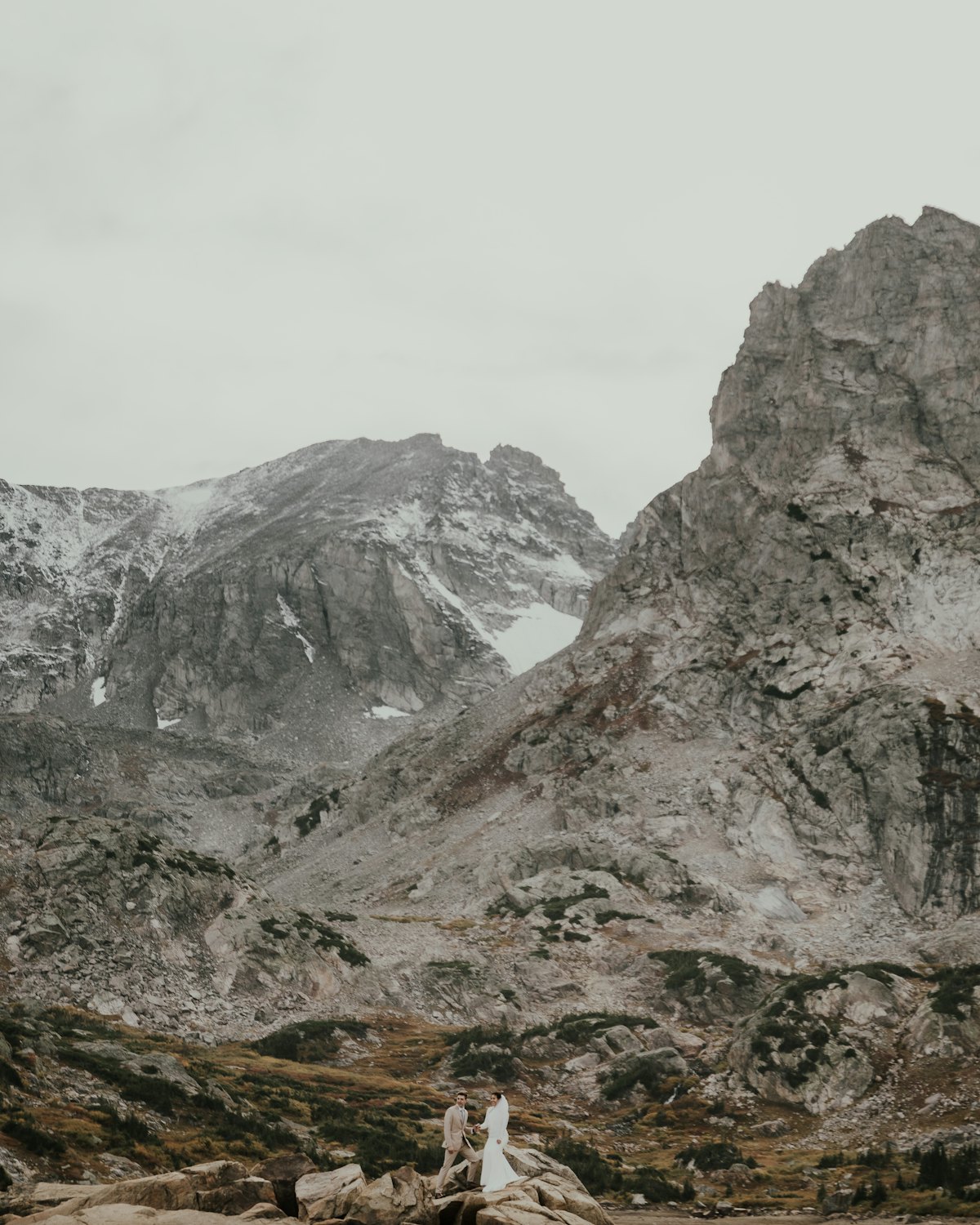 Rocky peaks above the trail